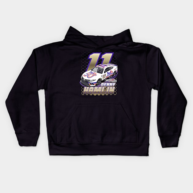 Denny Hamlin 11 Kids Hoodie by stevenmsparks